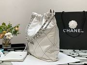 Chanel 22 white silver tote bag  - 4