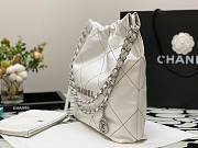 Chanel 22 white silver small tote bag - 5