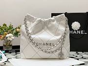 Chanel 22 white silver small tote bag - 2