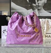 Chanel 22 purple gold tote bag - 1