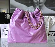 Chanel 22 purple gold tote bag - 3