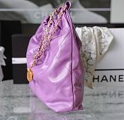 Chanel 22 purple gold tote bag - 4