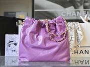 Chanel 22 purple gold small tote bag - 6