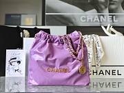 Chanel 22 purple gold small tote bag - 5