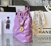 Chanel 22 purple gold small tote bag - 2