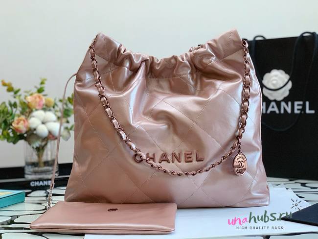 Chanel 22 rose gold tote bag - 1