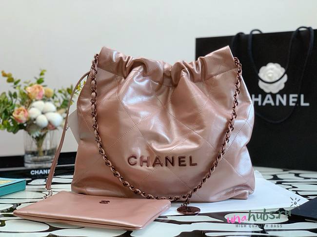Chanel 22 rose gold small tote bag - 1