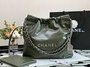 Chanel 22 green silver small tote bag - 1