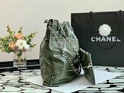 Chanel 22 green silver small tote bag - 3