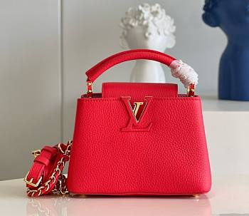 Louis Vuitton Capucines BB Red Leather Bag
