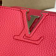 Louis Vuitton Capucines PM red leather gold bag - 5