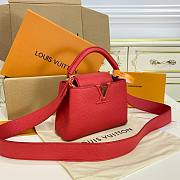 Louis Vuitton Capucines BB red leather gold bag - 5