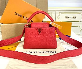 Louis Vuitton Capucines BB red leather gold bag