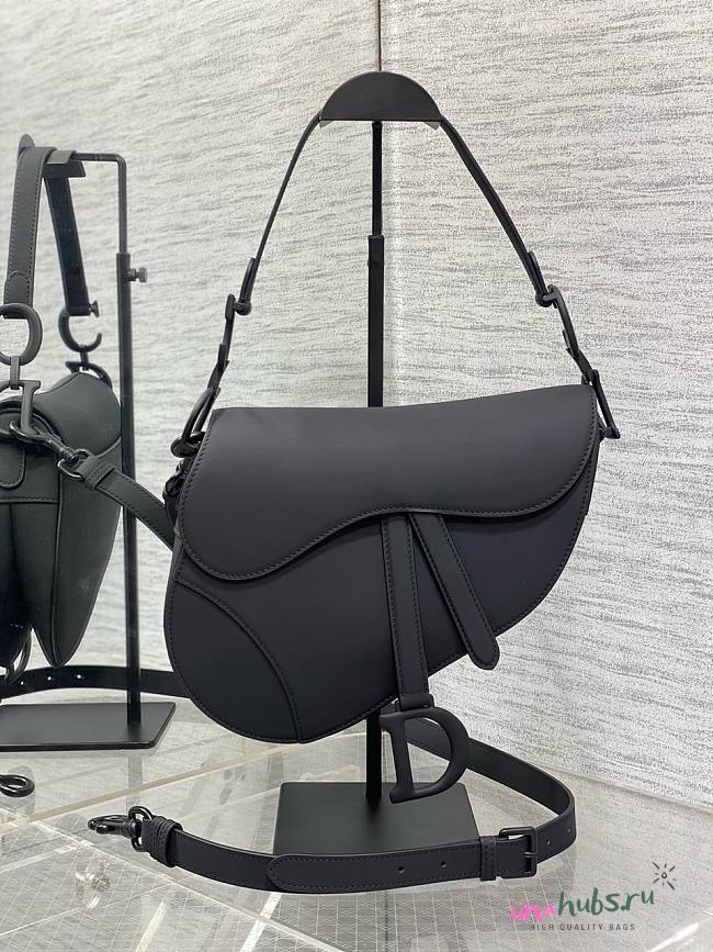 Dior Saddle all black leather bag - 1