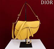 Dior Saddle yellow leather long strap bag - 1