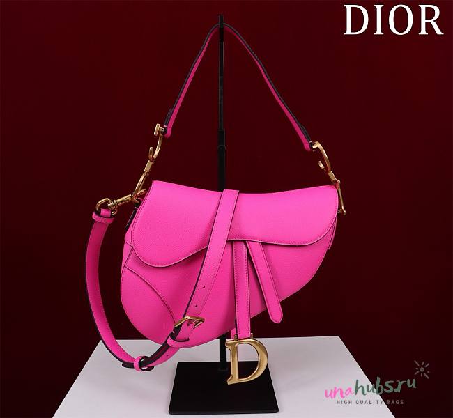 Dior Saddle pink leather long strap bag - 1