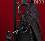 Dior Saddle black monogram leather long strap bag - 4