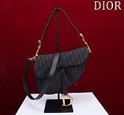 Dior Saddle black monogram long strap bag - 1