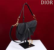 Dior Saddle black monogram long strap bag - 2