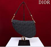 Dior Saddle black monogram long strap bag - 4