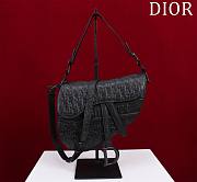 Dior Saddle black monogram leather long strap bag - 1