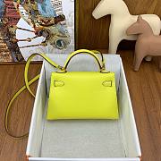 Hermes Kelly Mini Lime Color Togo Leather (silver / gold ) Bag  - 4