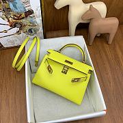 Hermes Kelly Mini Lime Color Togo Leather (silver / gold ) Bag  - 2