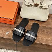 Hermes kelly black lock sandals - 1