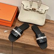 Hermes kelly black lock sandals - 6