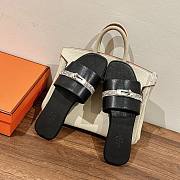 Hermes kelly black lock sandals - 5