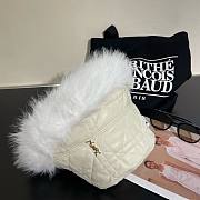 YSL round white fur hat - 3