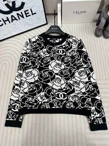 Chanel black roses sweater 