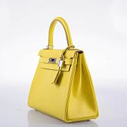 Hermes Kelly Retourne Lime Silver Hardware Togo Leather - 2