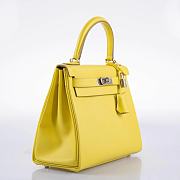 Hermes Kelly Retourne Lime Silver Hardware Togo Leather - 4