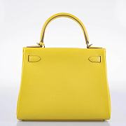 Hermes Kelly Retourne Lime Silver Hardware Togo Leather - 5