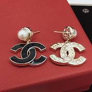 Chanel pearl black earings - 4
