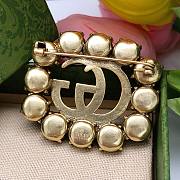 Gucci blue stone brooch - 4