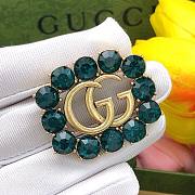 Gucci blue stone brooch - 3