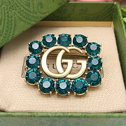 Gucci blue stone brooch - 2