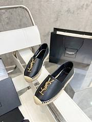 YSL black leather espadrille - 3