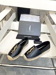 YSL black leather espadrille - 4