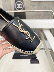 YSL black leather espadrille - 5