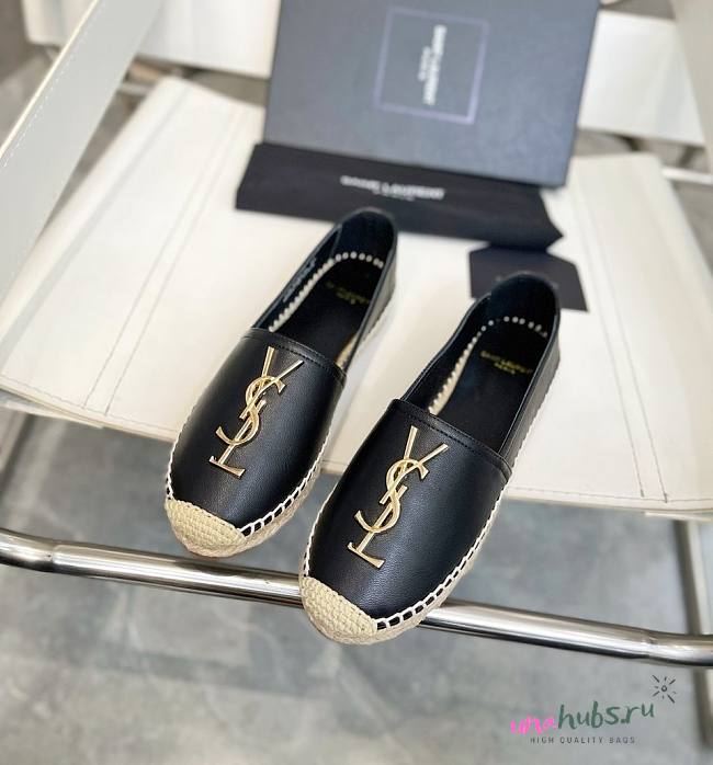 YSL black leather espadrille - 1