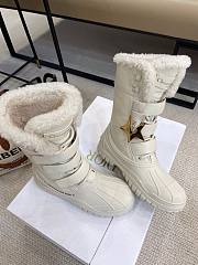 Christian Dior D-Venture White Leather Snow Boots  - 6