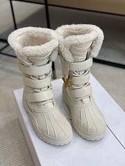 Christian Dior D-Venture White Leather Snow Boots  - 5