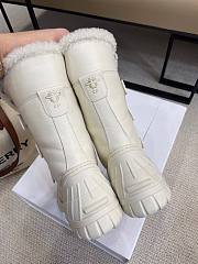 Christian Dior D-Venture White Leather Snow Boots  - 3