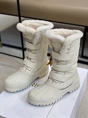 Christian Dior D-Venture White Leather Snow Boots  - 2