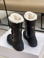 Christian Dior D-Venture Black Leather Snow Boots - 2