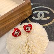 Chanel red heart earings  - 1