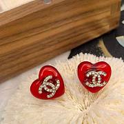 Chanel red heart earings  - 5